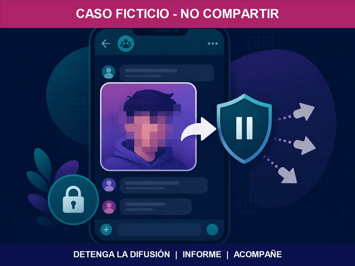 Ilustración anónima de una imagen manipulada cuya difusión debe detenerse